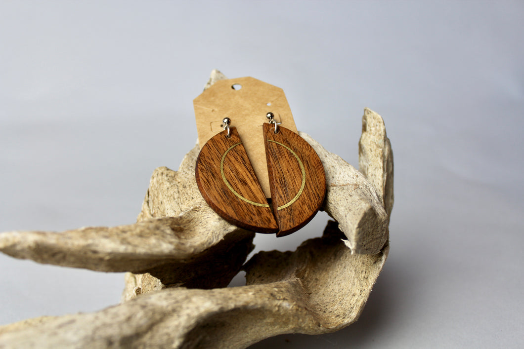 Walnut Inlay Earrings