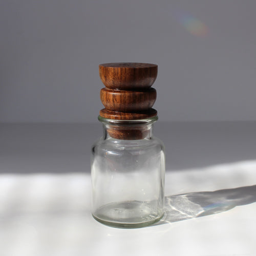 Walnut Lidded Glass Jar