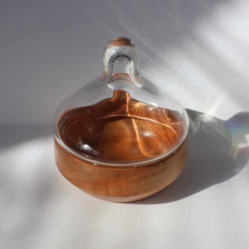 Glass Lidded Maple Jar