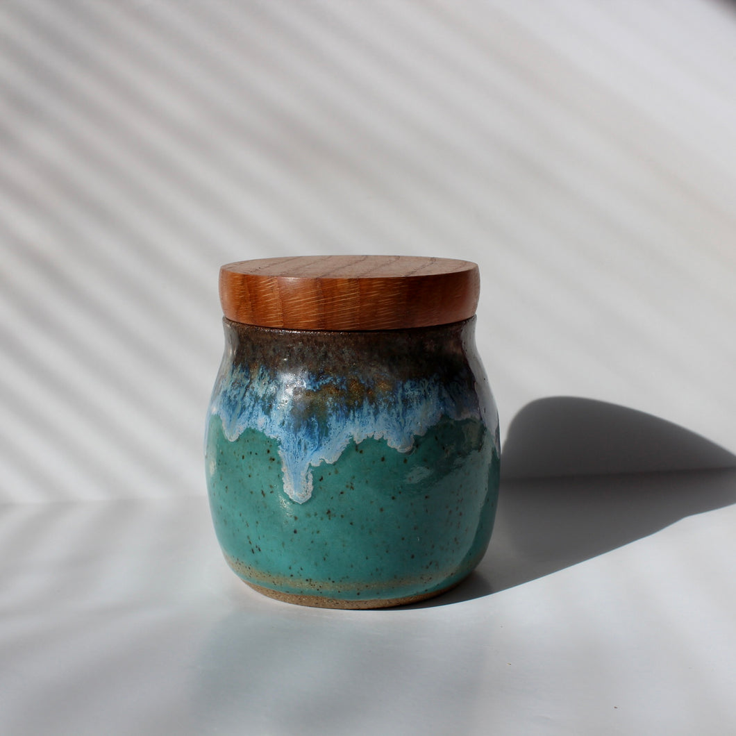Cloudhead Ceramic Jar with Red Oak Lid
