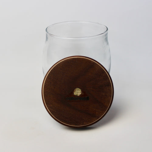 Glass Jar with Walnut Lid