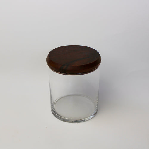 Glass Jar with Walnut Lid