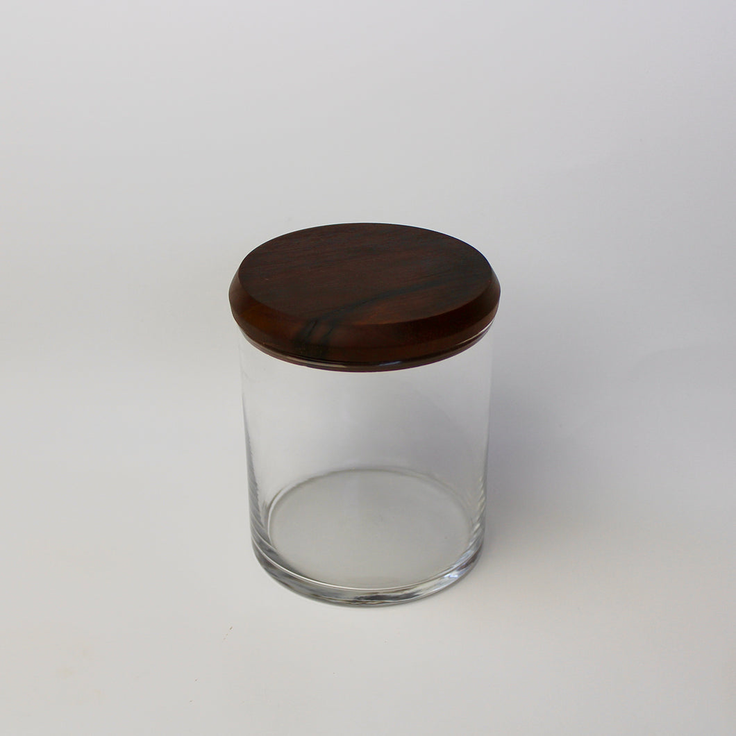Glass Jar with Walnut Lid