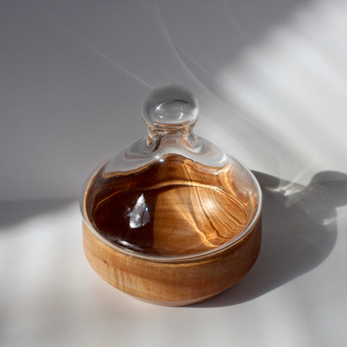 Glass Lidded Maple Jar