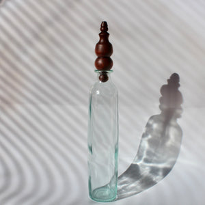 Walnut Lidded Glass Bottle