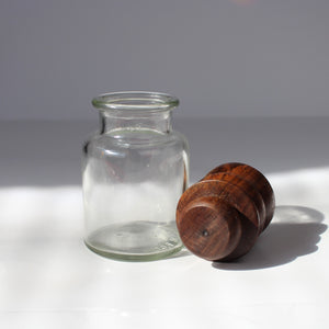 Walnut Lidded Glass Jar