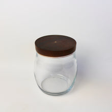 Load image into Gallery viewer, Glass Jar with Walnut Lid