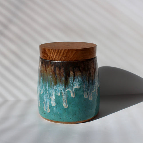 Cloudhead Ceramic Jar with Red Oak Lid