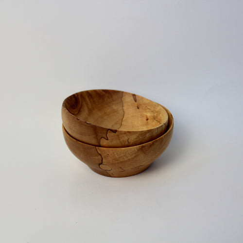 Spalted Maple Spice Bowl Pair